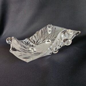 Fenton San Toy Art Glass Acid Etching Frosted  Footed Bowl